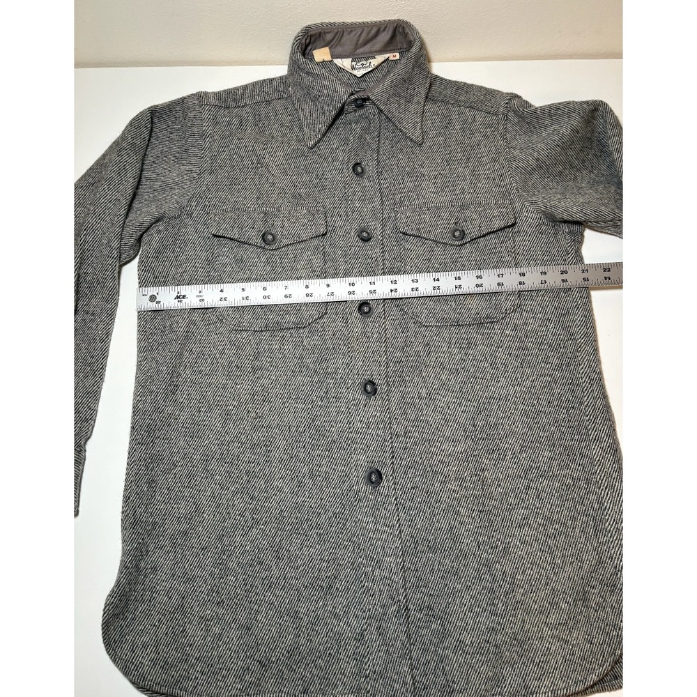 Woolrich Vintage Wool Button Down Shirt Jacket| Gray | Men's Medium - Picture 6 of 8